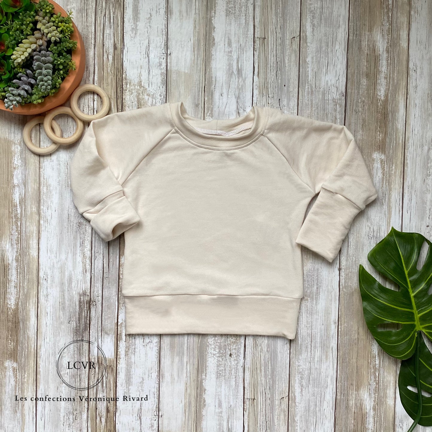 Chandail Raglan en Bambou Crème