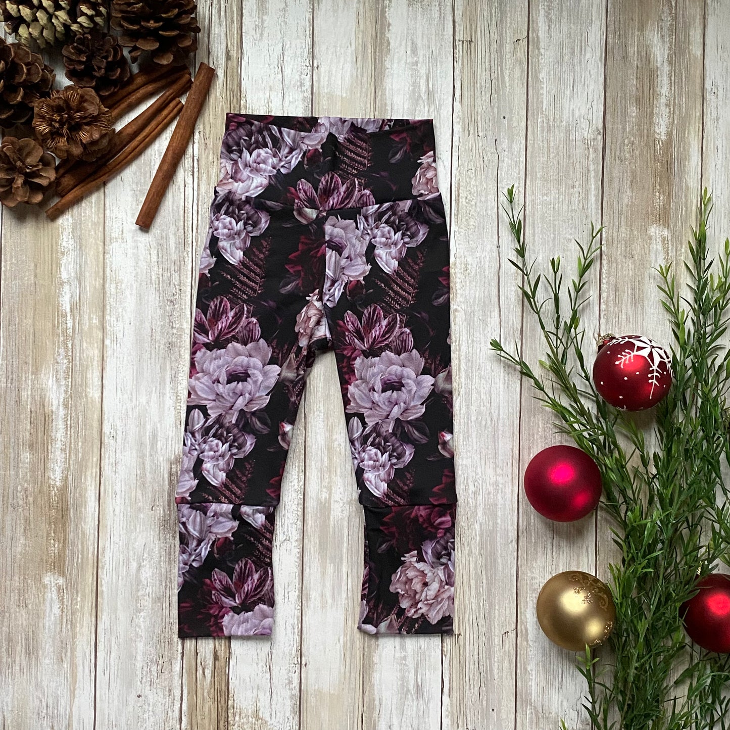 Leggings évolutifs Fleurs Mauves