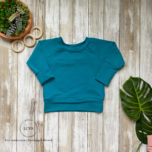 Chandail Raglan en Bambou Aqua