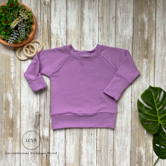 Chandail Raglan en Bambou Lilas