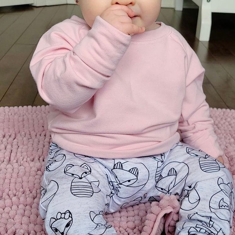 Chandail Raglan en Bambou Rose bébé