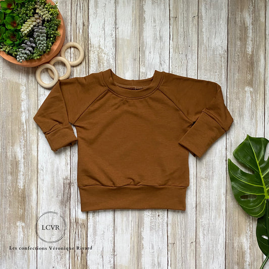 Chandail Raglan en Bambou Caramel