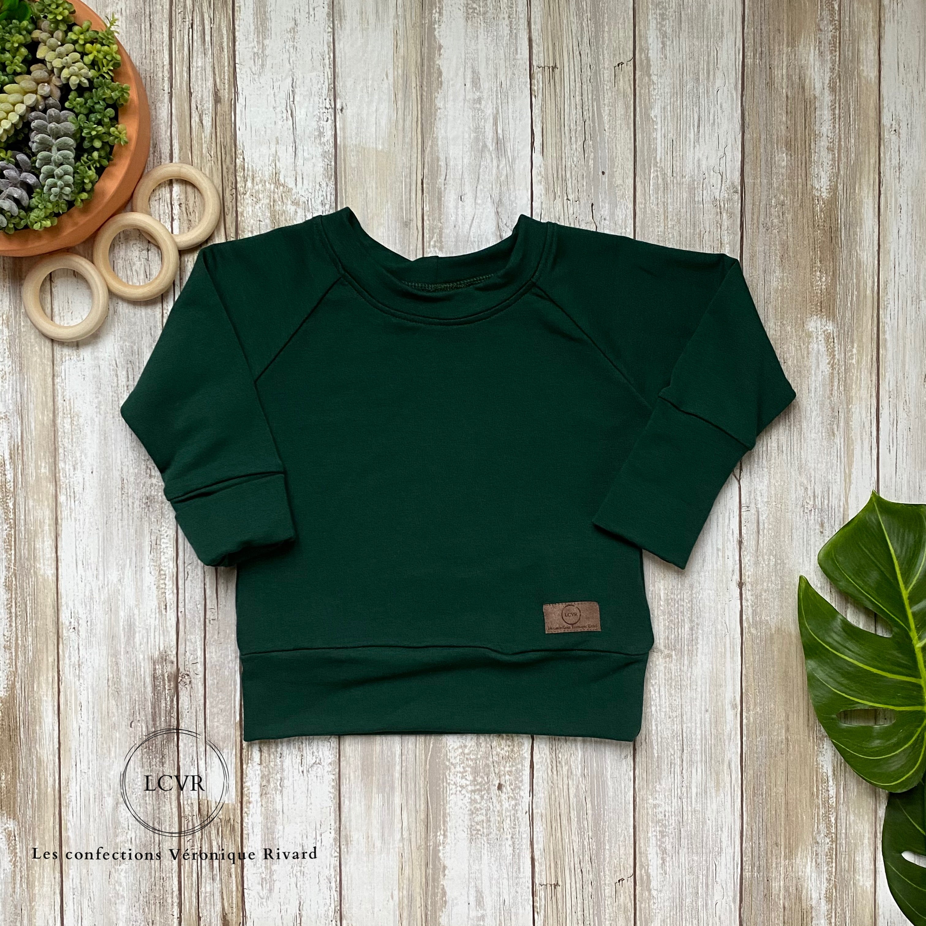 Chandail Raglan en Bambou Vert For t pr t partir