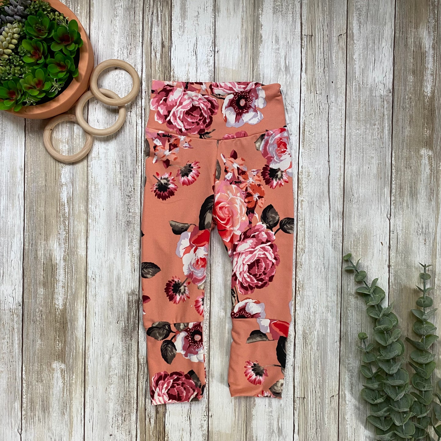 Leggings évolutifs Fleuris Pêche