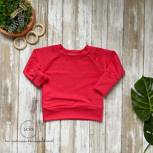 Chandail Raglan en Bambou Corail